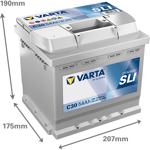 Акумулятор 12V 54AH 530A R+ DYNAMIC SLI 554400053 554 400 053 фото