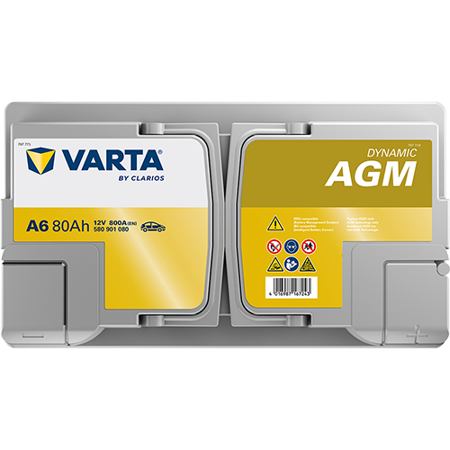 Акумулятор AGM 12V 80AH 800А R+ DYNAMIC 580901080 580 901 080 фото