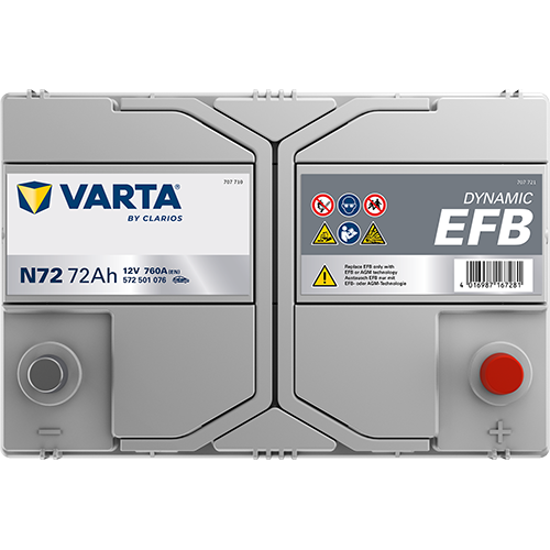Акумулятор 12V 72AH 760A R+ DYNAMIC EFB 572501076 572 501 076 фото